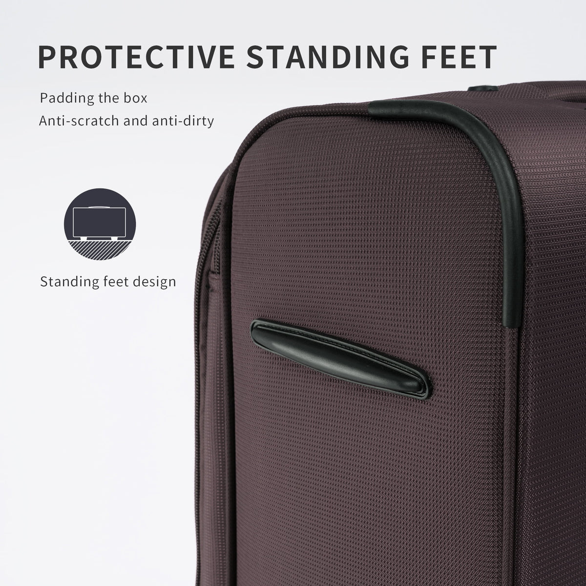 3 PCS Lightweight Expandable Softside Luggage Set with Spinner Wheel and TSA Lock H68316
