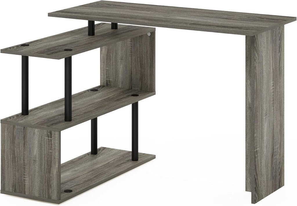 L-Shape Computer Desk with 3-Tier Shelves X224