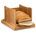 Foldable Bamboo Bread Slicer with Crumb Catcher Tray H970