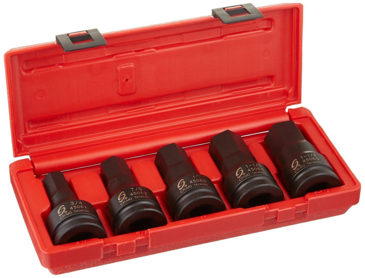 3/4x22 Drive 5 Piece SAE Hex Impact Driver Set F99306