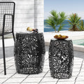Black Metal Outdoor Side Tables, Set of 2 Z362826