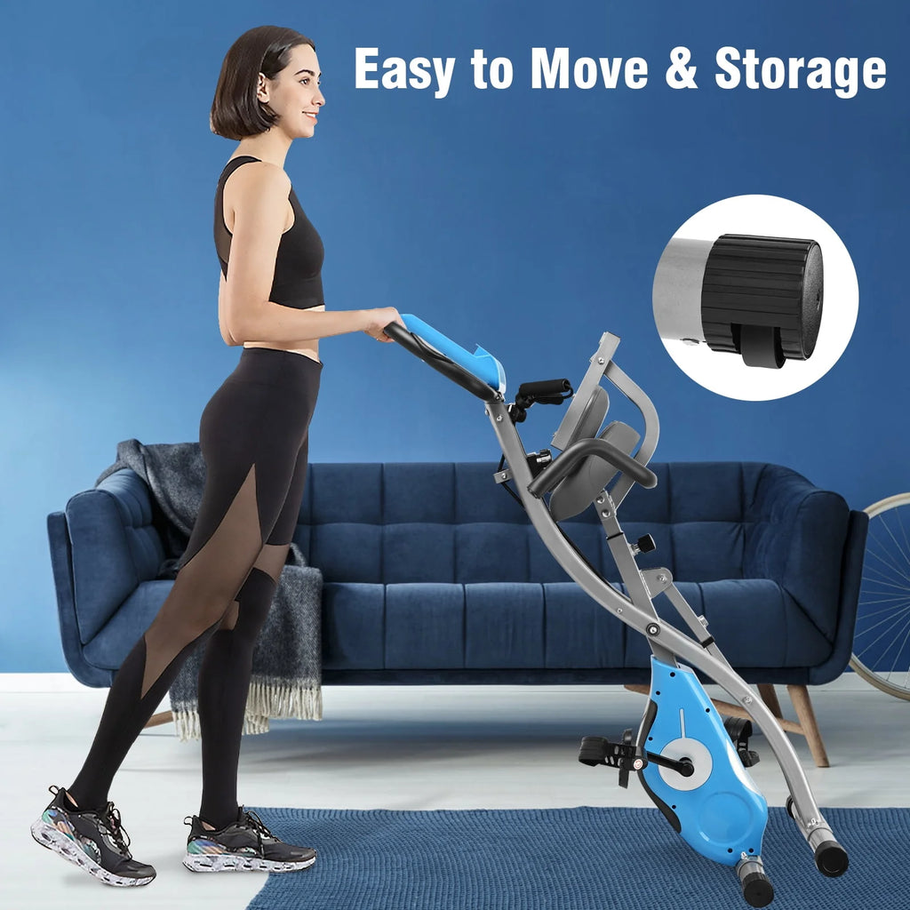 White Magnetic Folding Exercise Bike I52171