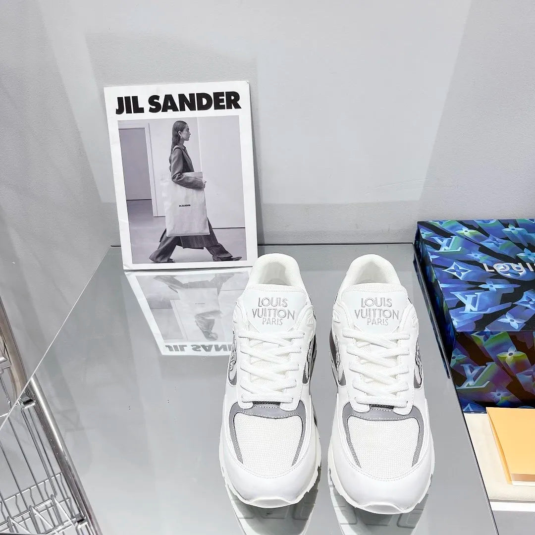 White Iridescent Textile Sneaker S64992