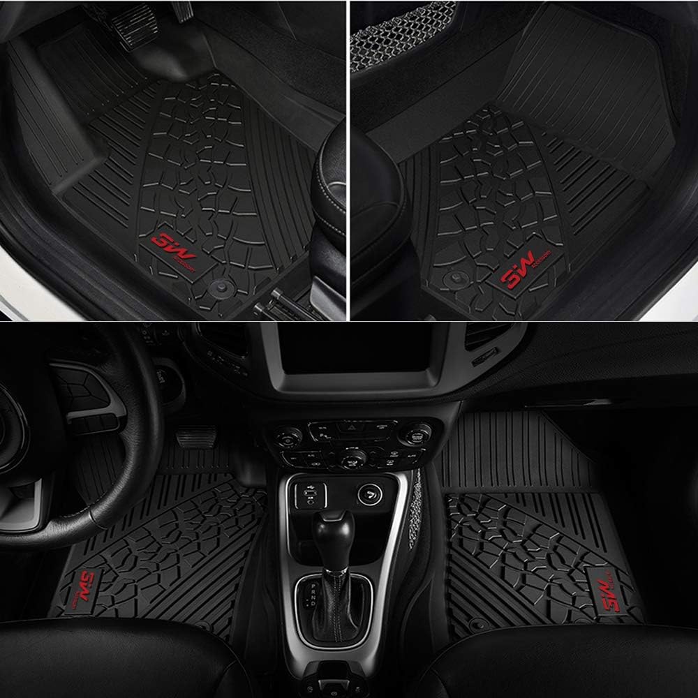 Black TPE Floor Mats for Jeep Wrangler JL 4 Doors Full Set U1324