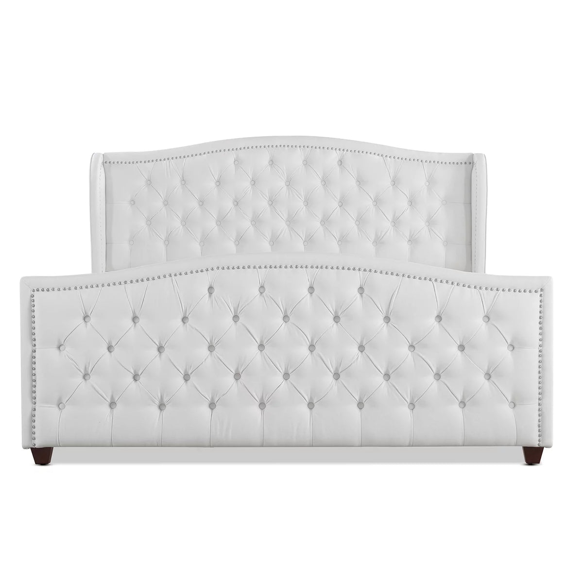Tufted Wingback King Bed Bright White F8686