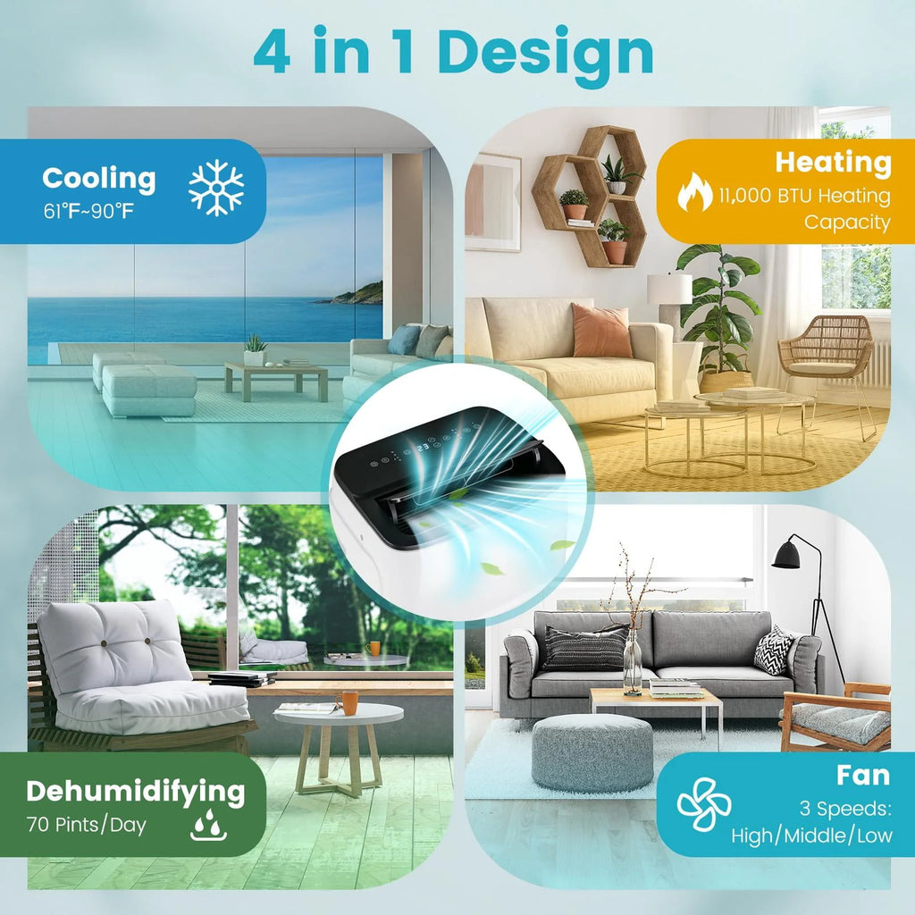 13000 BTU Smart Portable Air Conditioner & Heater R1459