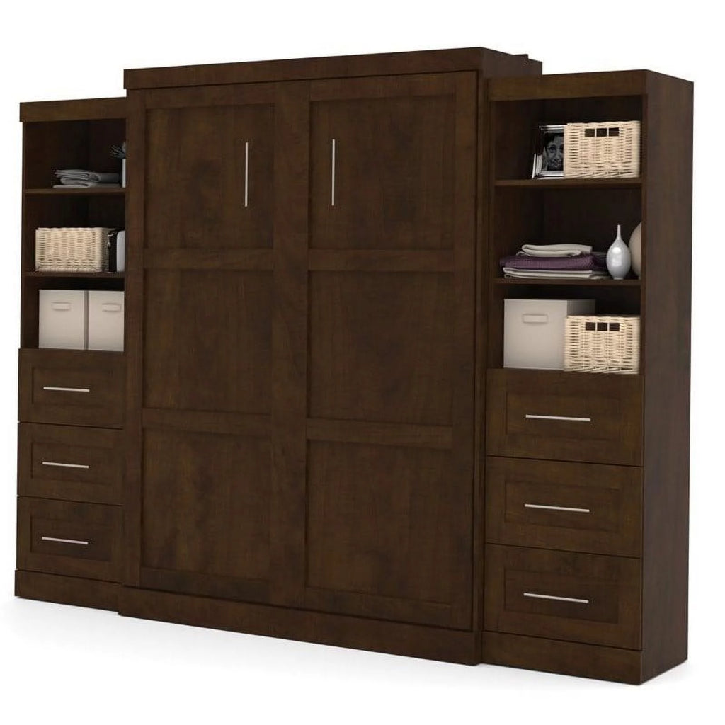 Queen Wall Bed with Storage and 3 Drawer Set V84440