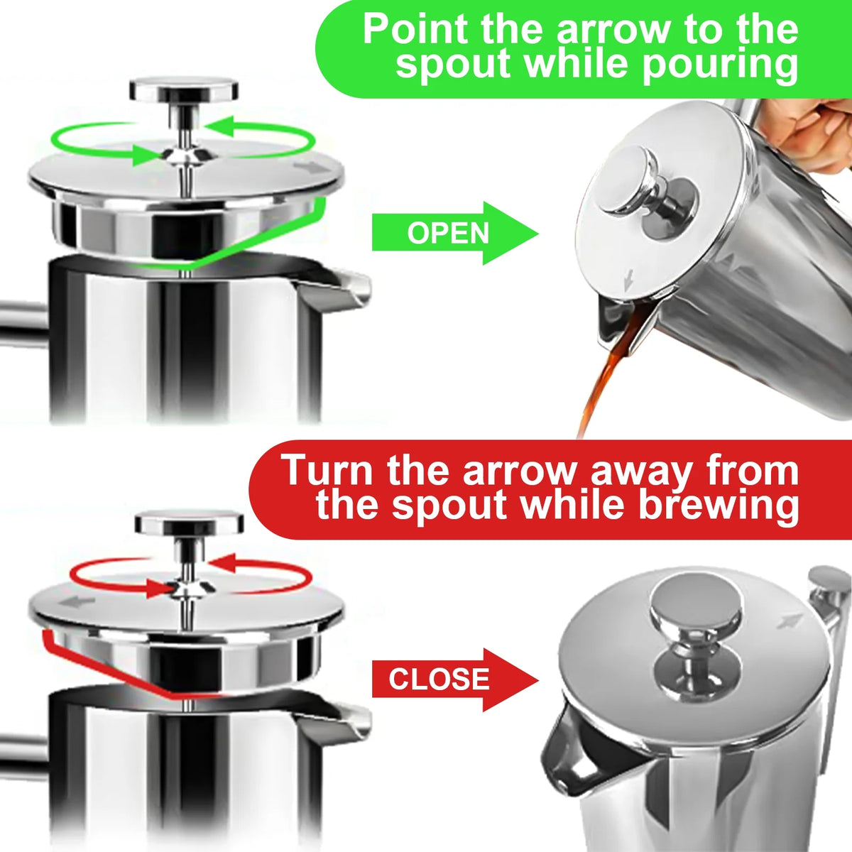 Stainless Steel French Press Coffee Maker M300692