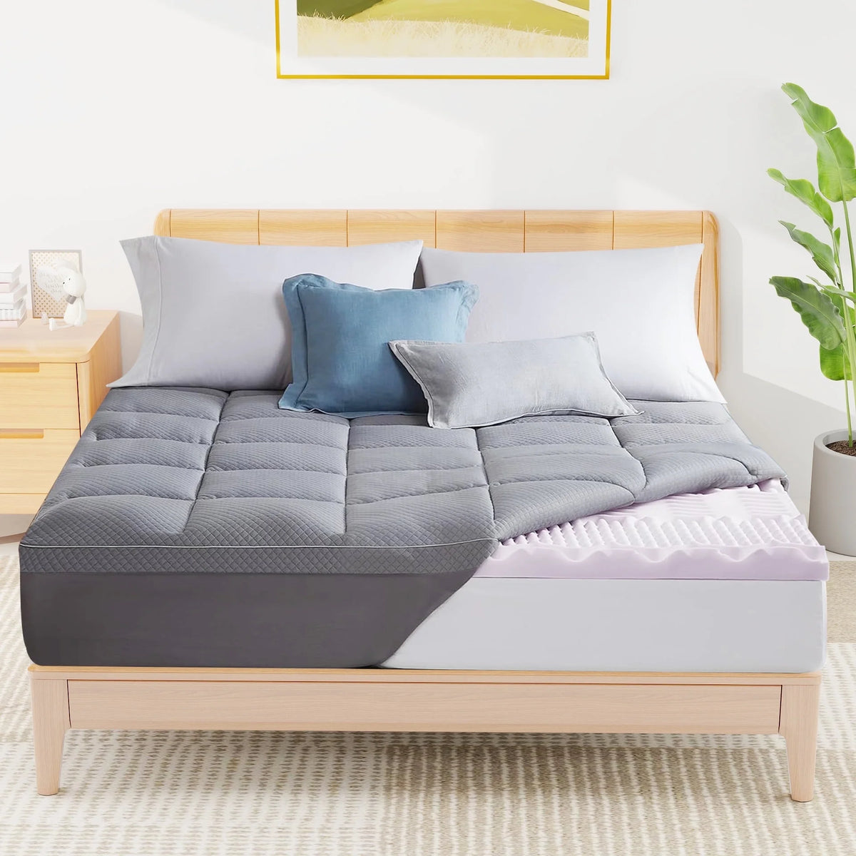 Full Size 4 inch Memory Foam Mattress Topper H76954