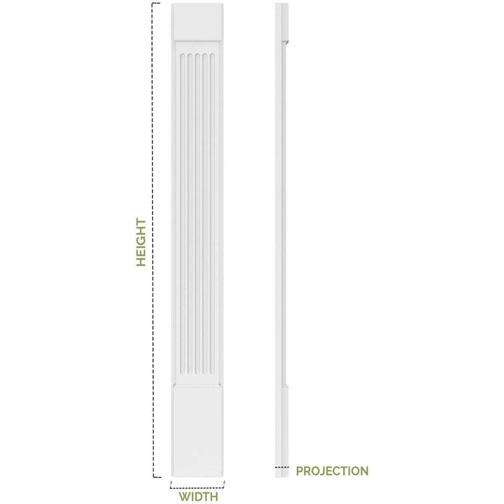 PVC Flat Panel Pilaster with Capital & Base (Pair) Q625