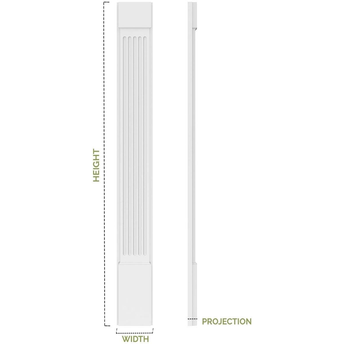 PVC Flat Panel Pilaster with Capital & Base (Pair) Q625