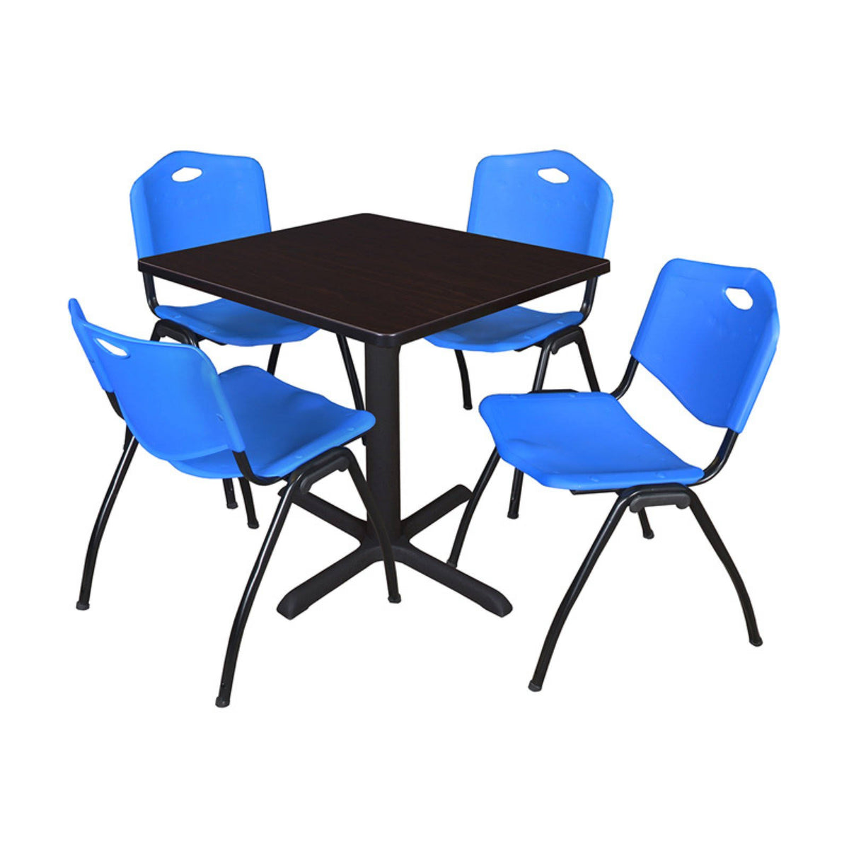 36x22 Square Breakroom Table and 4 Stack Chairs E485341