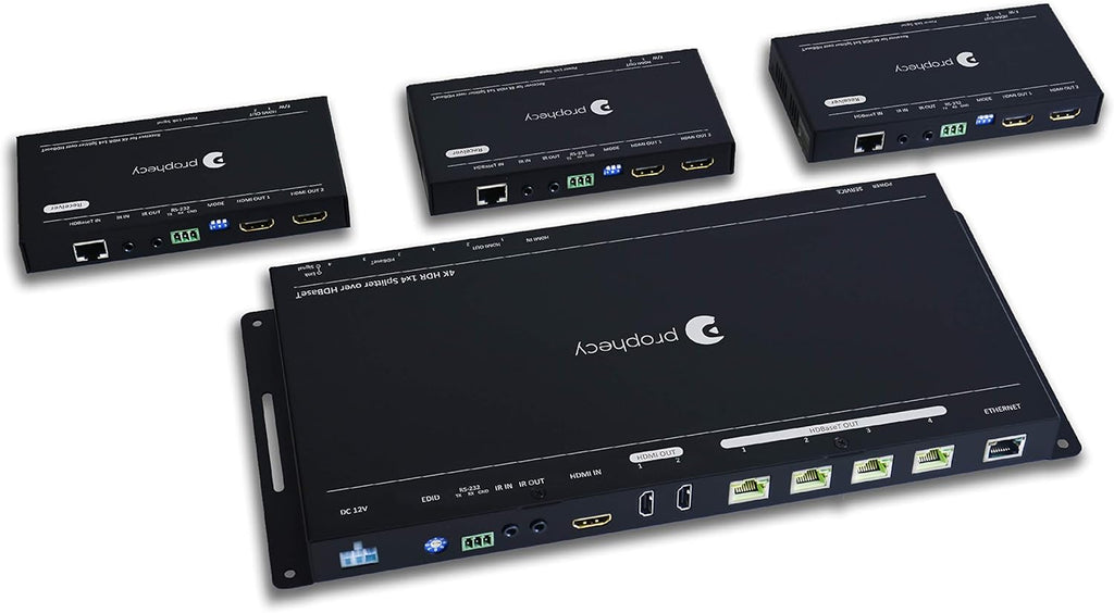 1x4 HDBaseT HDMI Extender Splitter 4K 60Hz Over Cat5e/6/7 Ethernet Cable Z46664