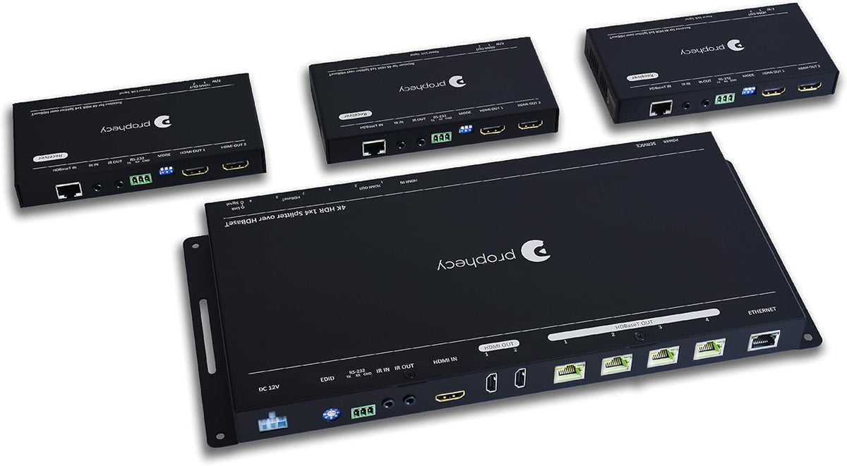 1x4 HDBaseT HDMI Extender Splitter 4K 60Hz Over Cat5e/6/7 Ethernet Cable Z46664