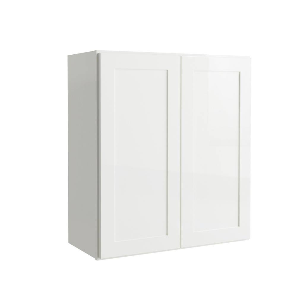 White Laminate Shaker Wall Kitchen Cabinet 27 in. x 30 in. x 12 in. P34703