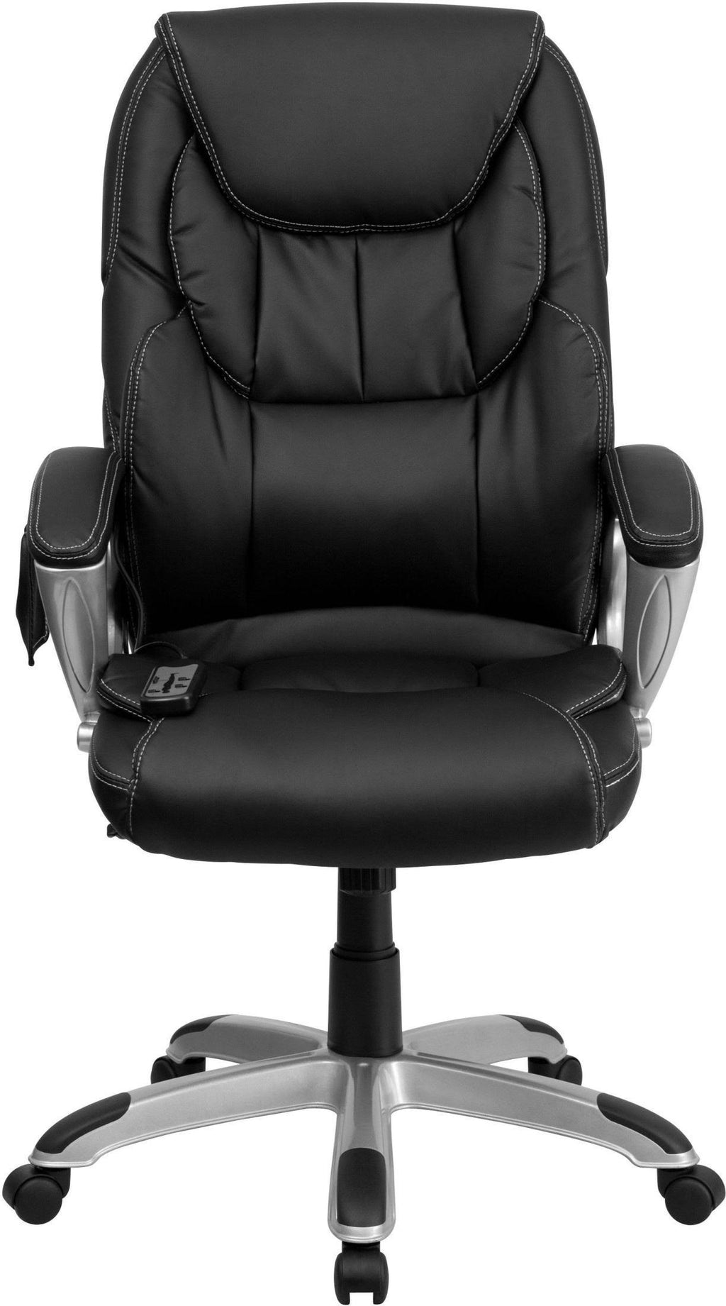 High Back Ergonomic Massaging Swivel Office Chair Black/Silver V9713