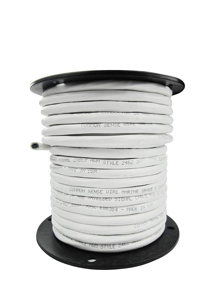 20/8 AWG Tinned Copper Marine Wire 200 Feet White Jacket X430