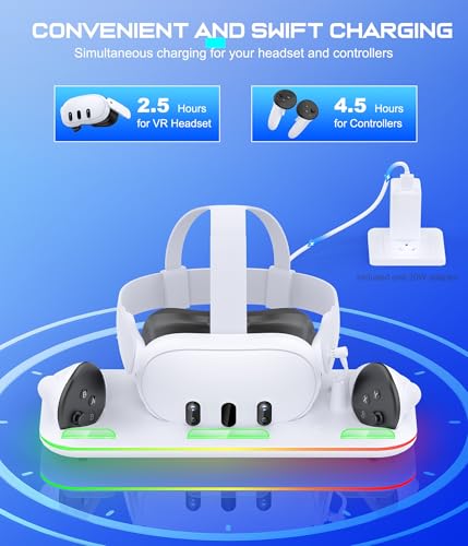 Charging Dock & Headset Stand with 2 Controller Rechargeable Batteries B64561