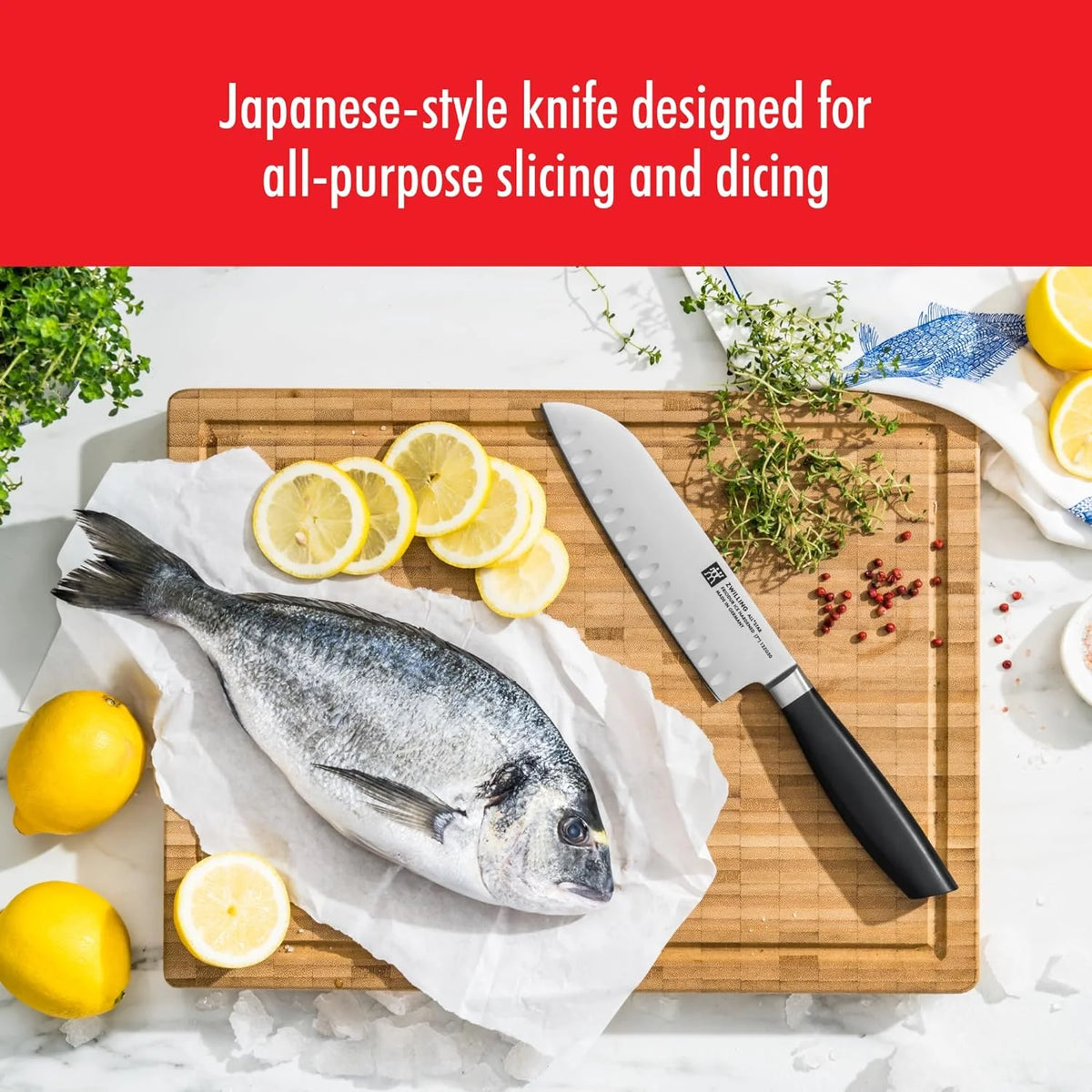 Open Box Hollow Edge Santoku Knife 7-inch S929