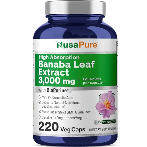 Banaba Leaf Extract 3,000mg 220 Vegetarian Caps R656425