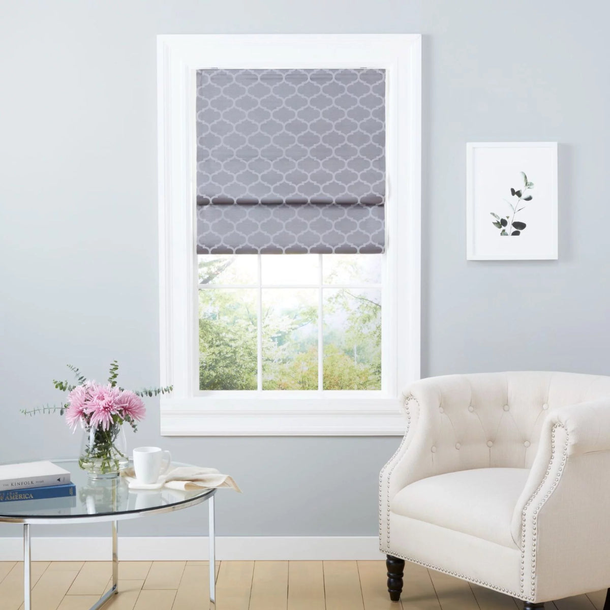 Dark Grey Blackout Roman Shade B1044