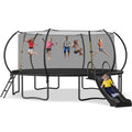 12 14 16FT Trampoline with Slide, Enclosure Net and Ladder D854189