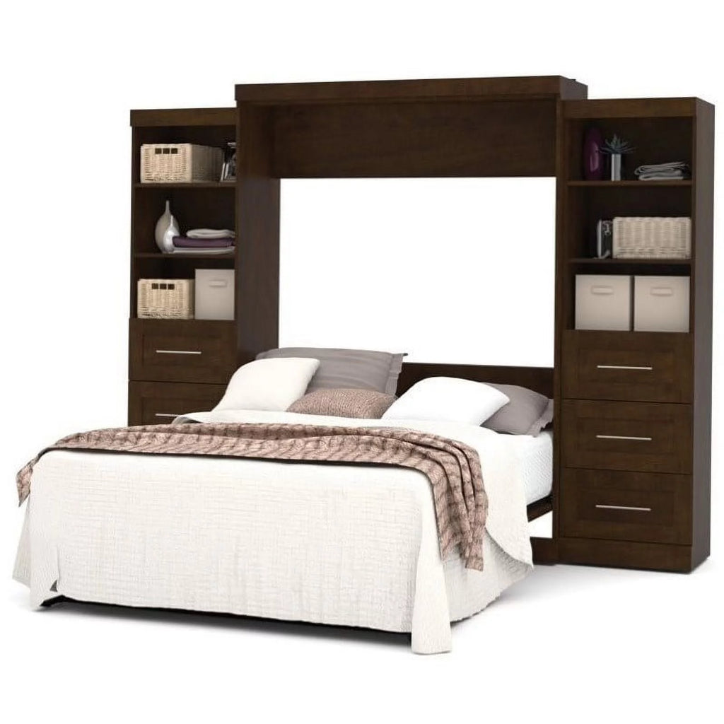 Queen Wall Bed with Storage and 3 Drawer Set V84440