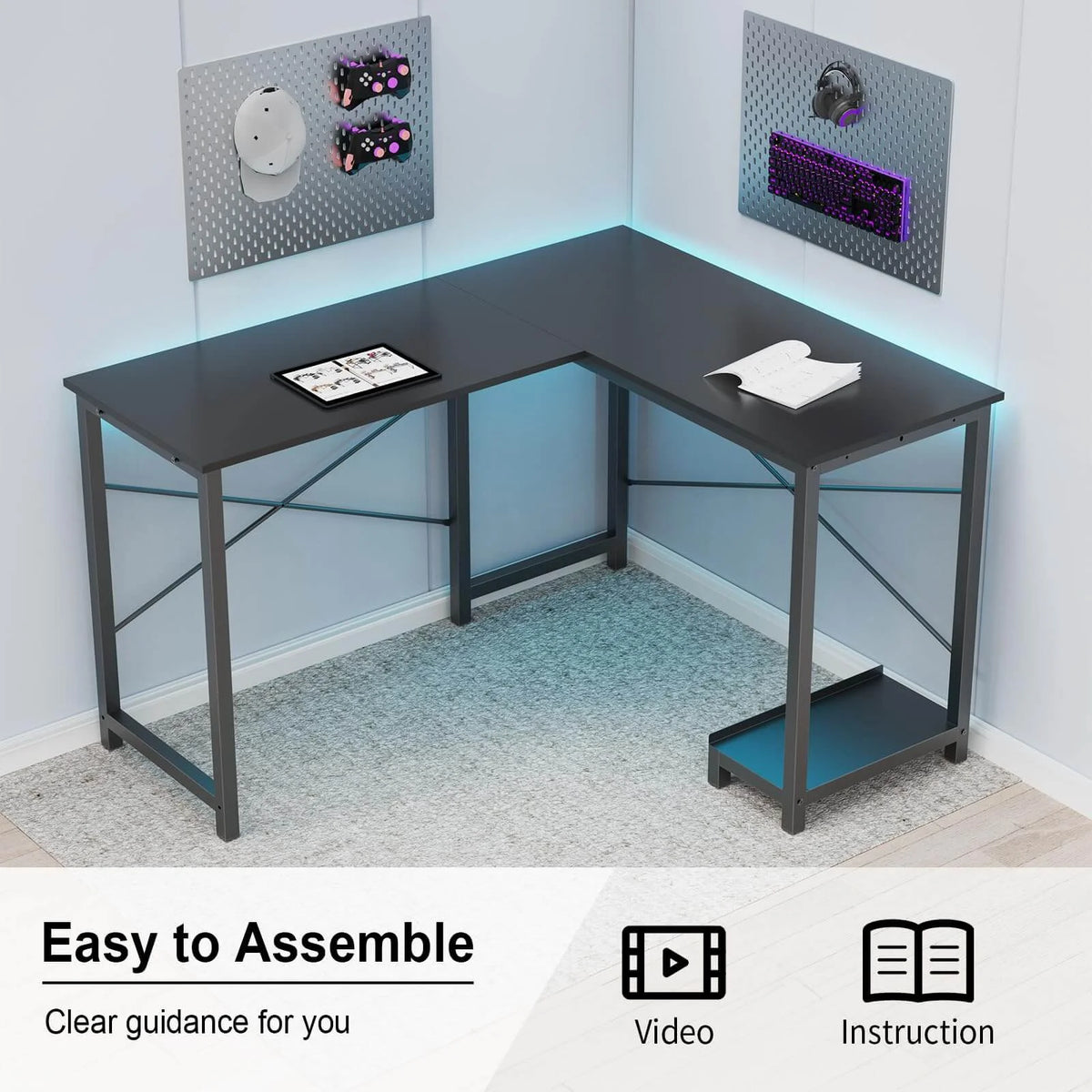 L Shaped Gaming Desk E64826