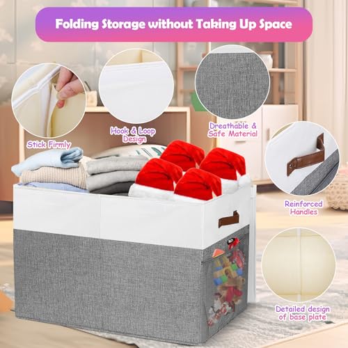 Extra Large Collapsible Toy Storage Box with Lid and Divider W520935