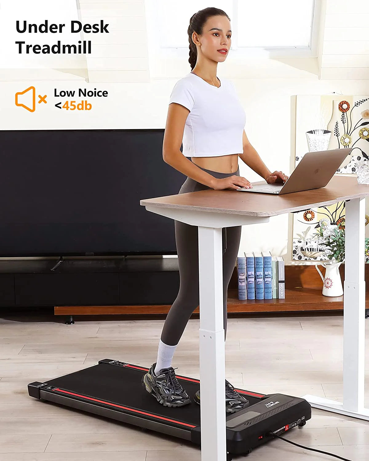 Black Portable Treadmill with Bluetooth Speaker G5003