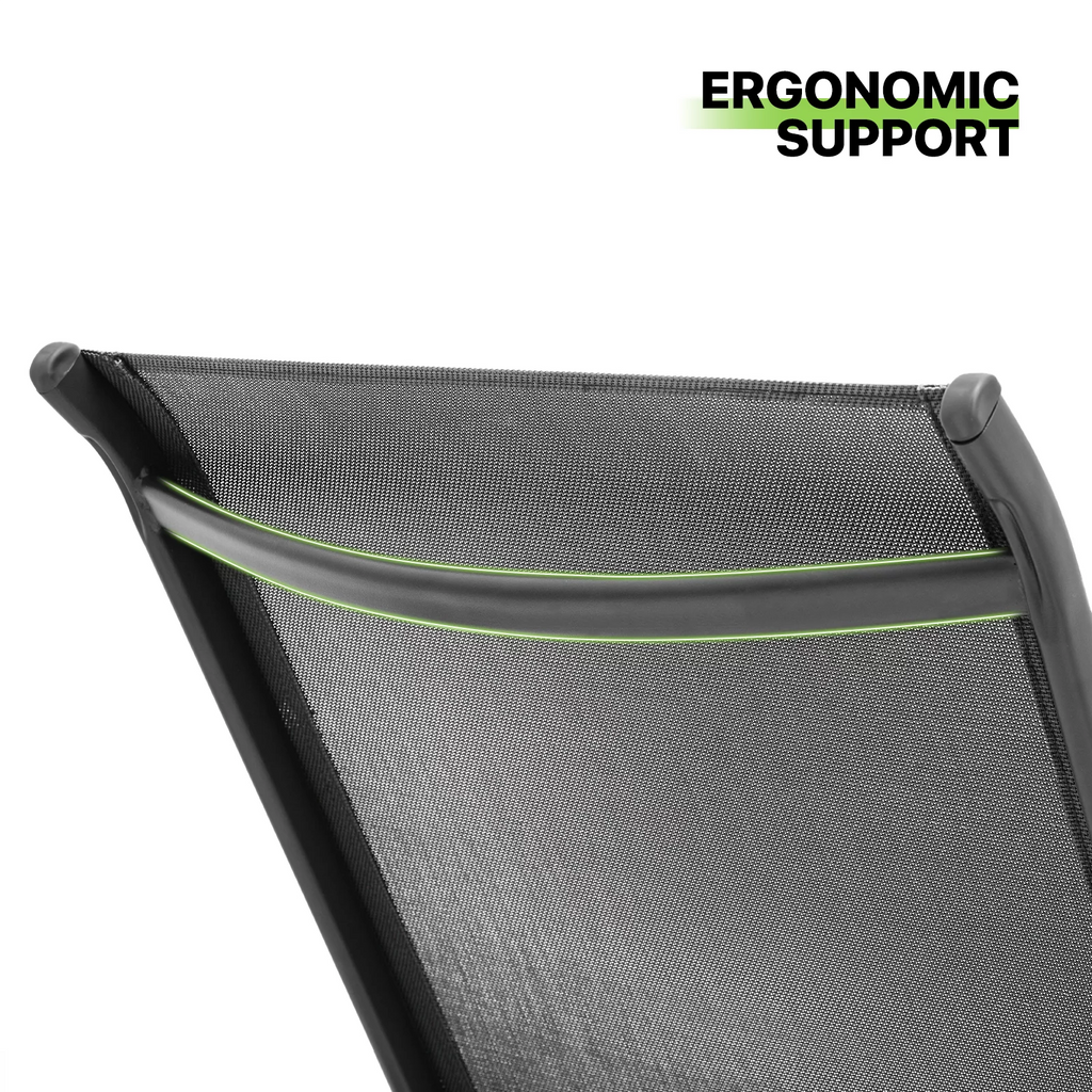 Set of 2 Grey Patio Lounge Chairs with Adjustable Backrest G964