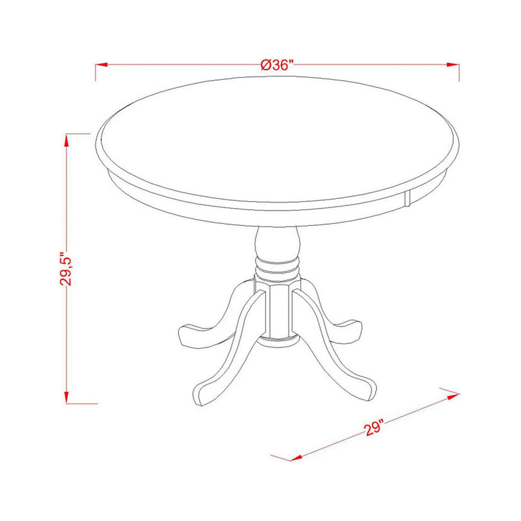 Antique 36" Round Table with Mahogany Finish K449