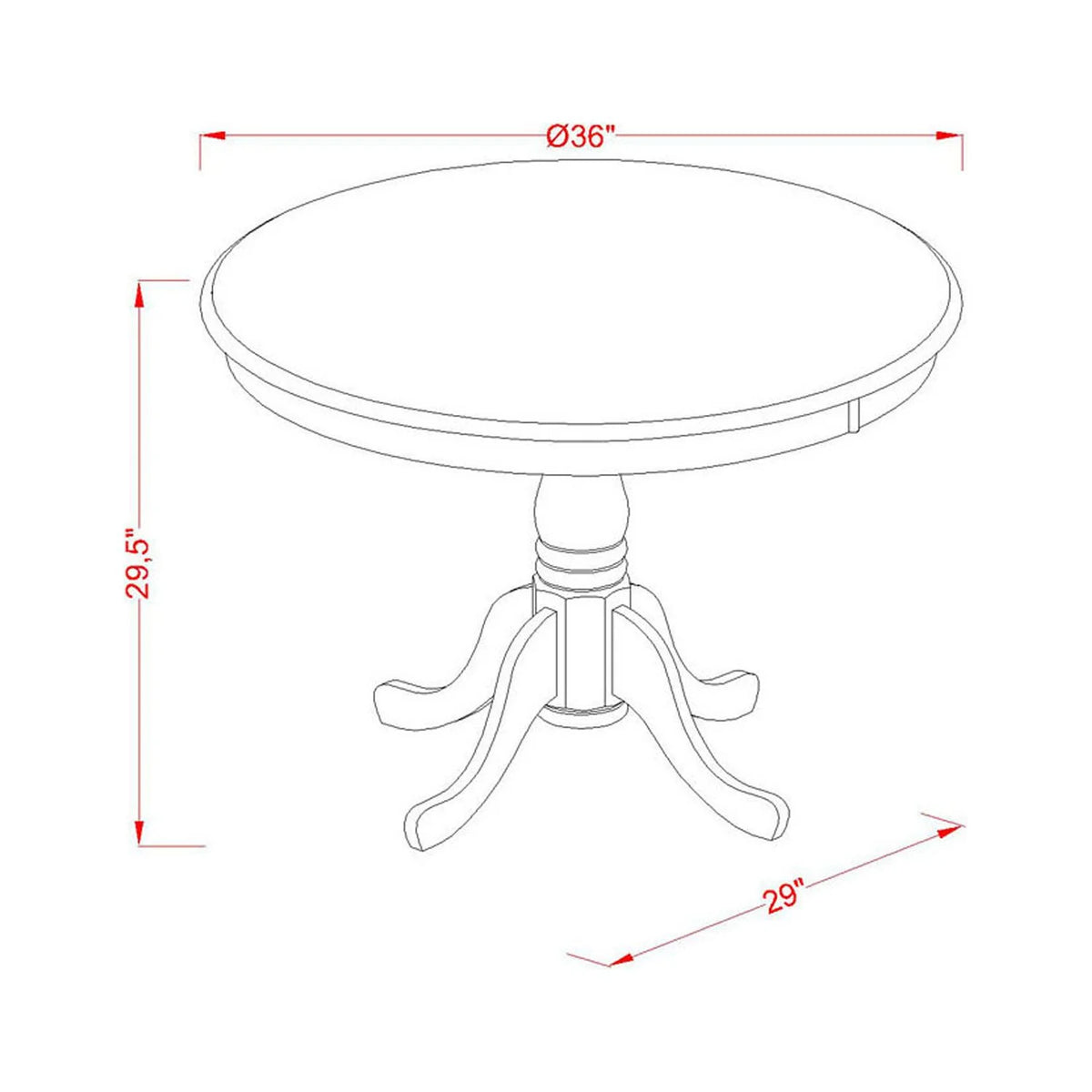 Antique 36" Round Table with Mahogany Finish K449