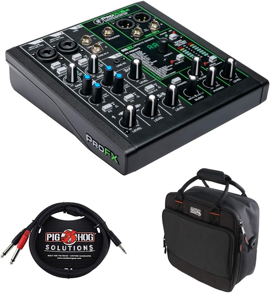 6-Channel Mixer with Built-In FX, Mixer Bag & Stereo Cable T567374