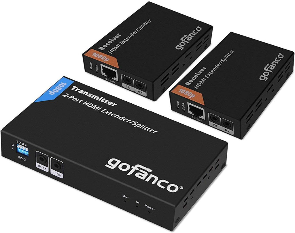 1x4 HDBaseT HDMI Extender Splitter 4K 60Hz Over Cat5e/6/7 Ethernet Cable Z46664