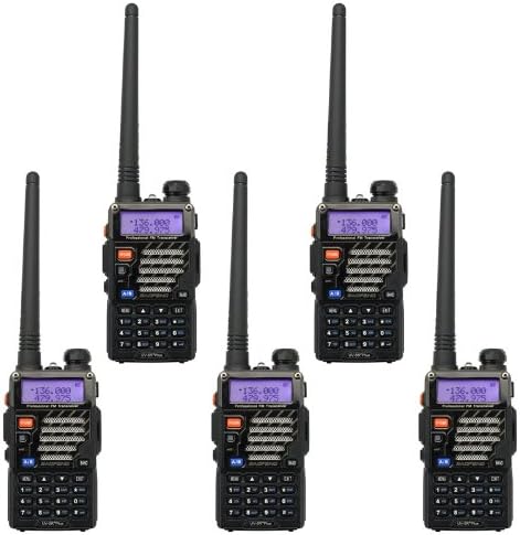 5PCS Dual-Band Handheld Two Way Radio Black L1980