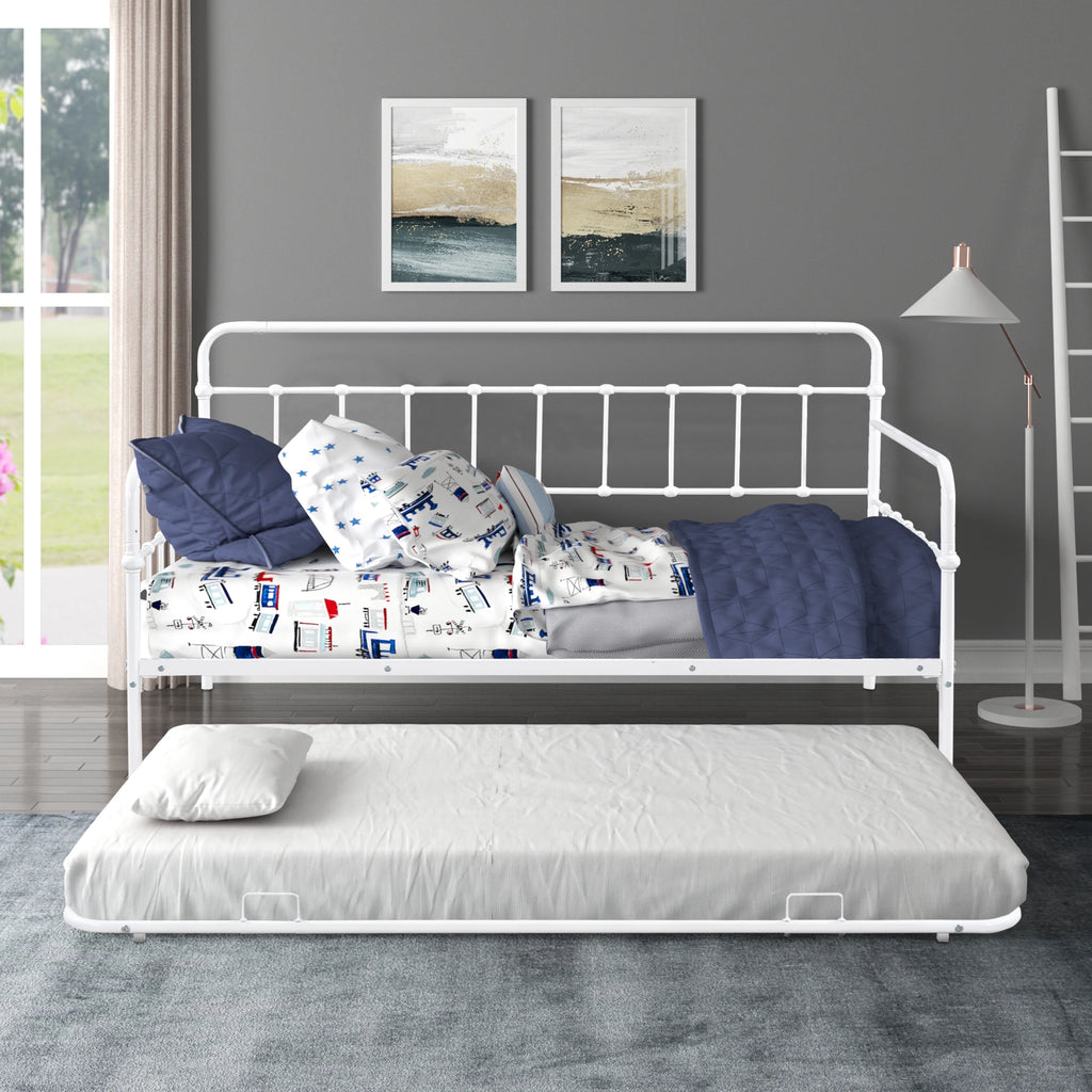Metal Frame Daybed with Trundle J474