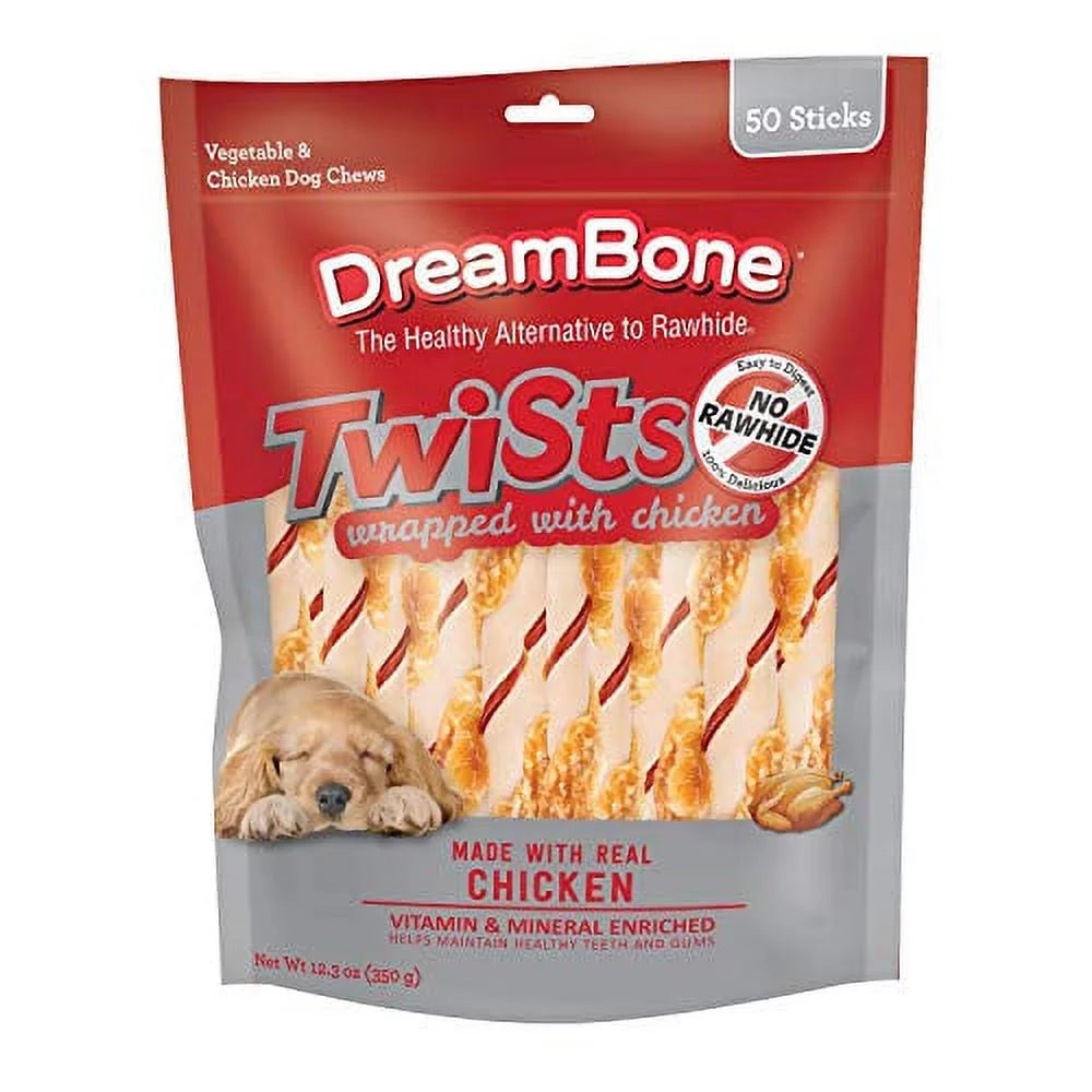 Twist Sticks Chews Wrapped with Real Chicken 50 Count O383