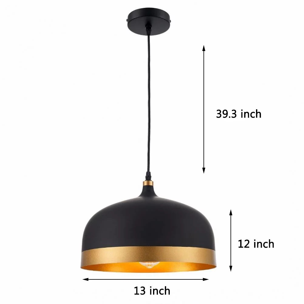 Black and Gold Metal Pendant Light J85783