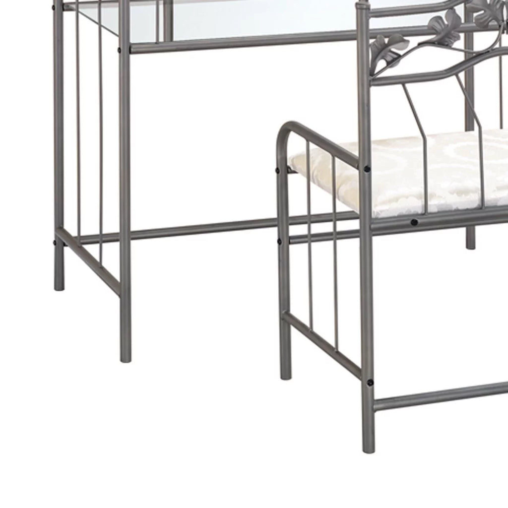 Metal Vanity Set with Glass Top U216