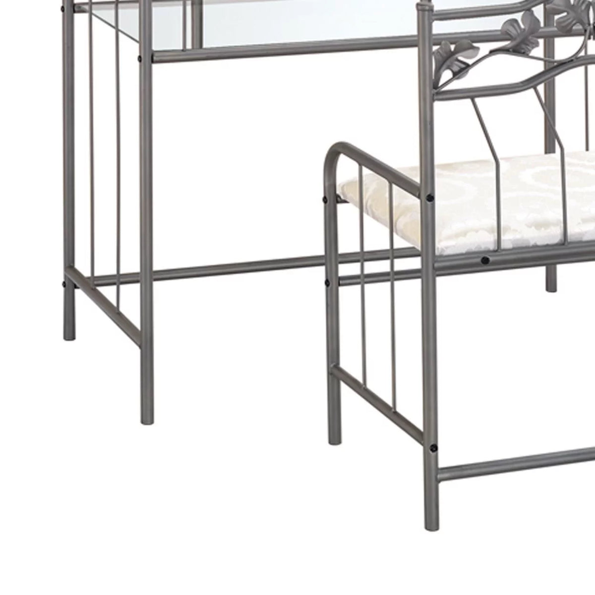 Metal Vanity Set with Glass Top U216