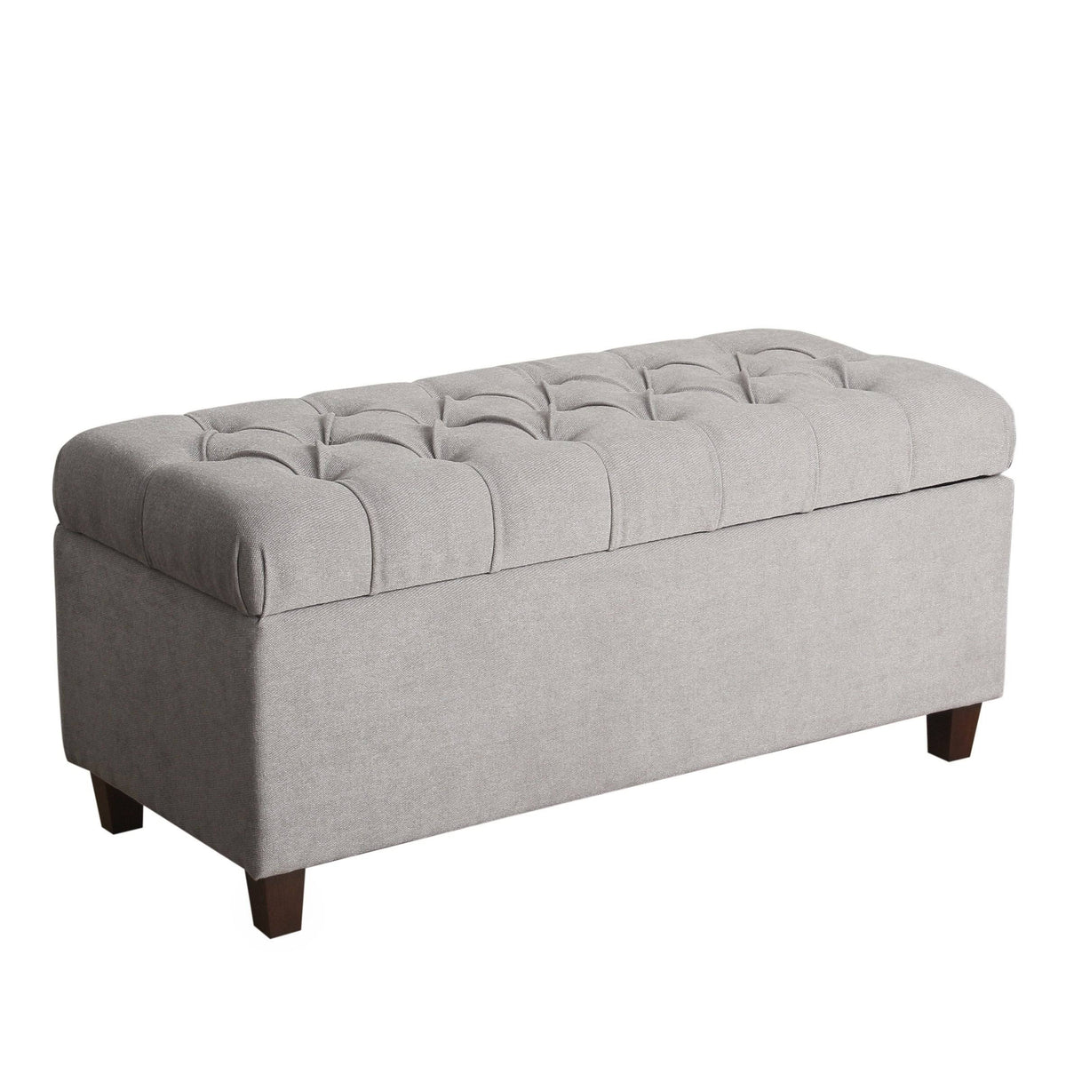Gray and Brown Fabric Upholstered Storage Bench K777