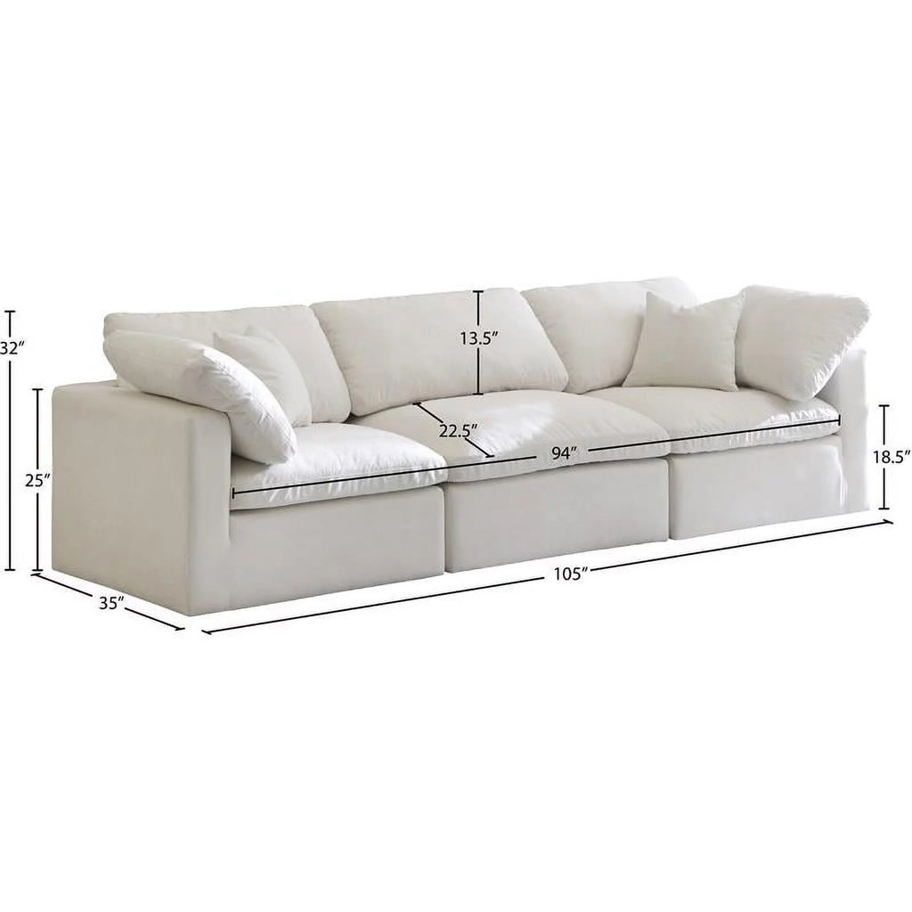 Cream Velvet Modular Sofa Y297299