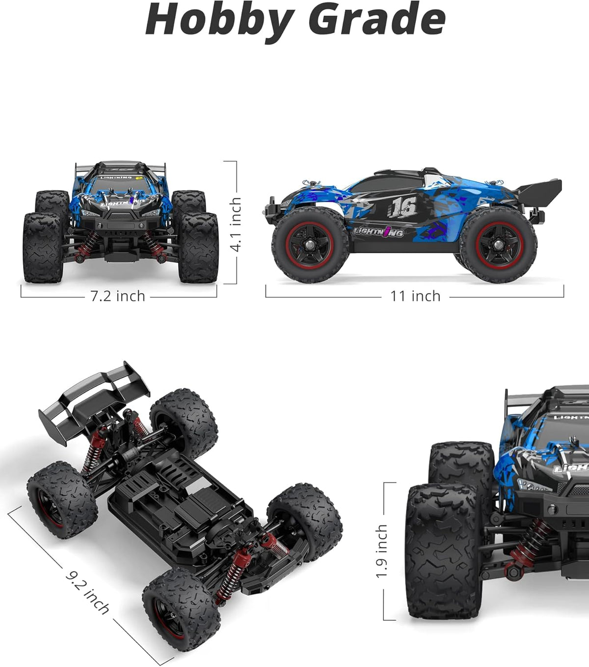 1:18 Scale Brushless 4WD Off-Road Remote Control Car with 2 Rechargeable Batteries N944625