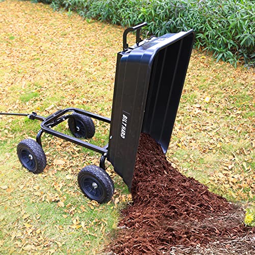 4 Cu.Ft. Poly Yard Dump Cart with 180° Rotating Handle Z56253
