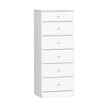 White 6 Drawer Tall Dresser I36128