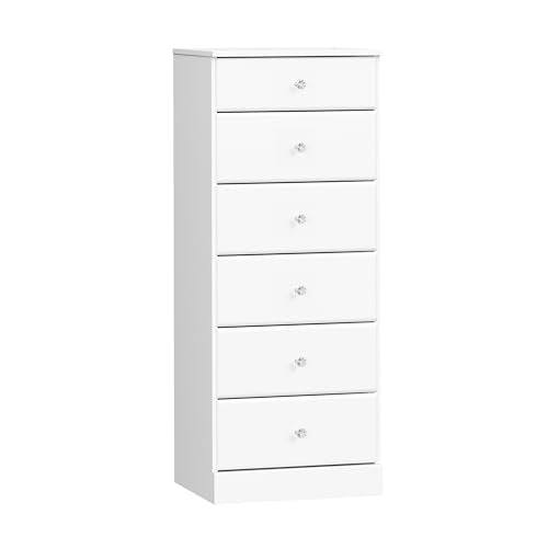 White 6 Drawer Tall Dresser I36128