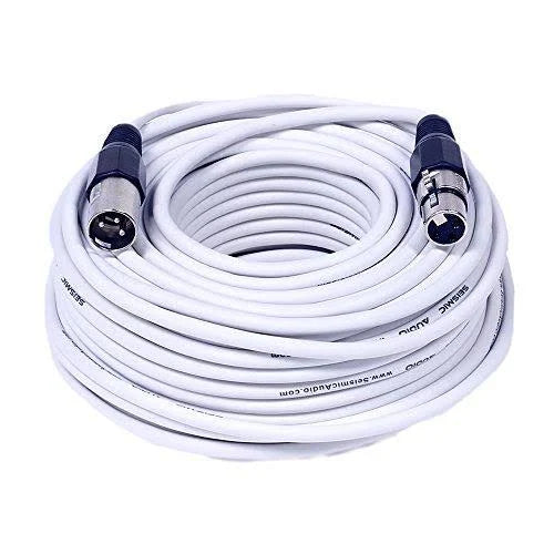 White 6 Pack 100 Foot XLR Microphone Cables I715016
