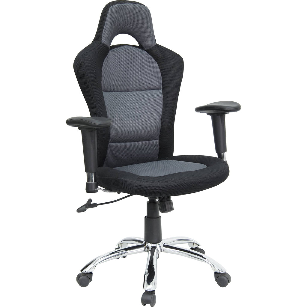 High Back Ergonomic Massaging Swivel Office Chair Black/Silver V9713