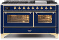Blue Dual Fuel Natural Gas Range with Brass Trim W561721